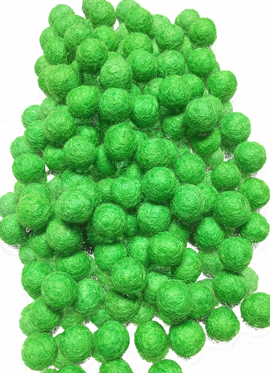 Yarn Place Felt Balls - 100 Pure Wool Beads 20mm Lime GN1